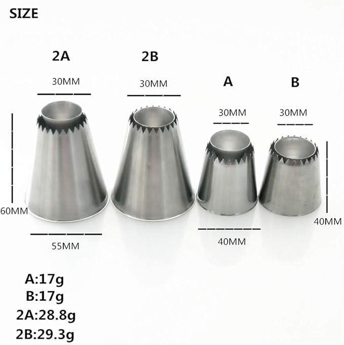 FantasyDay 4 piece Stainless Steel Piping Tips Piping Nozzles Cake Decorating Supplies Cookies Cupcake Icing Decorating Supplies Decorating Kits Frosting Icing Tips Baking Set Tools