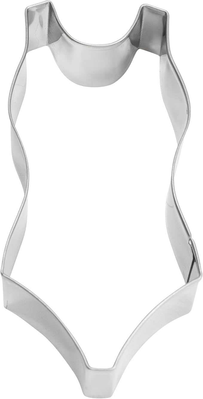 R&M Beach Day Cookie Cutter 5-Piece Gift Set - Includes Flip Flop, Swimsuit, Swim Shorts, Surfboard, Sunglasses Cookie Cutter with Recipe Card - Steel