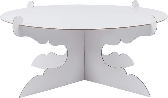 12 inch Cardboard One Tier Cake Stand for Birthday Party Decorate（1，White）