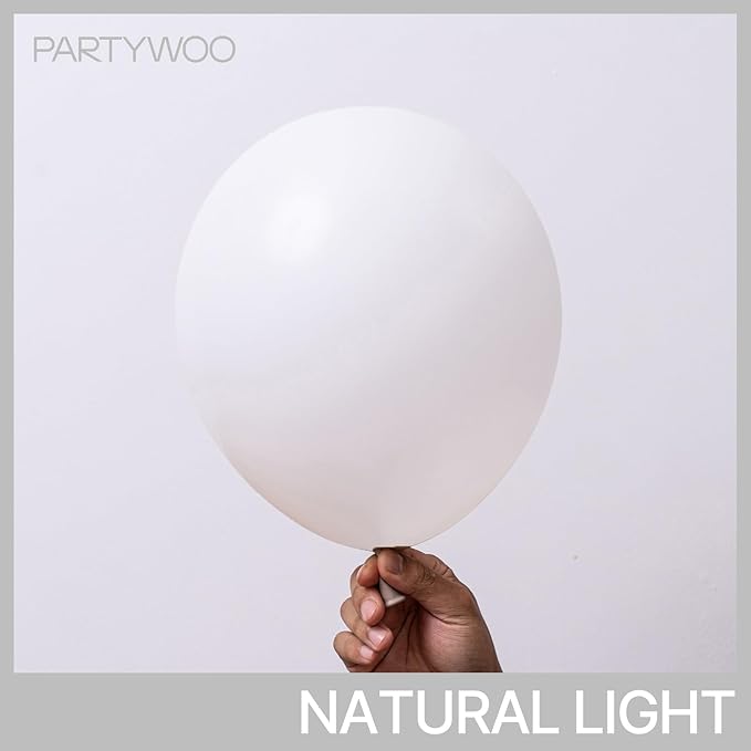 PartyWoo White Balloons 100pcs Different Sizes Pack of 18 12 10 5 Inch Matte White Latex Balloon Arch Kit Garland for Wedding Bridal Graduation Baby Shower Birthday Party Decorations White-Y13