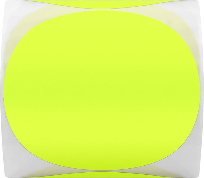 Hybsk Round Color Coding Circle Dots Labels Warehouse Inventory Organizer Stickers (3 inch, Fluorescent Yellow)