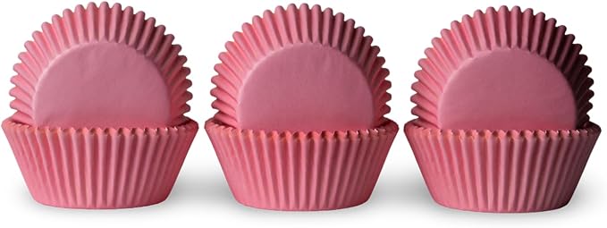 200 Paper Cupcake Liners, Muffin Liners or Baking Cups for Desserts, Muffins, Cupcakes and More Treats; Grease Proof, No Smell, Food Grade, Nut Serving Containers (Pink)