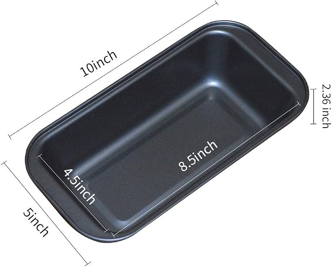 Mingcao Nonstick Loaf Pan, 8.5 x 4.5 Inch Carbon Steel Toast Pan for Baking Bread with Oven, Gray Set of 2