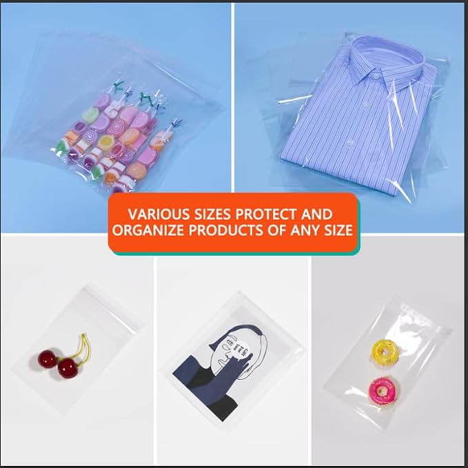 iMailer - 1000 Pcs - 14" x 20" Clear Cellophane Bags - Resealable Self Sealing Cello Poly Bags for Clothing, T-Shirt, Prints, Photos, Documents