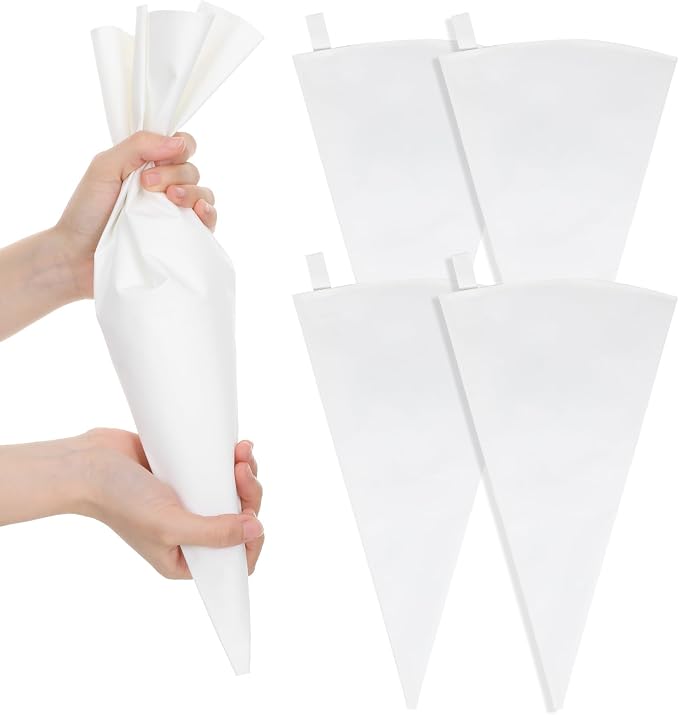 5pcs Reusable Piping Bag,16 In Pastry Bags Reusable | White Cloth Cake Decorating Bags for Frosting, White Hangable Pipings Bag