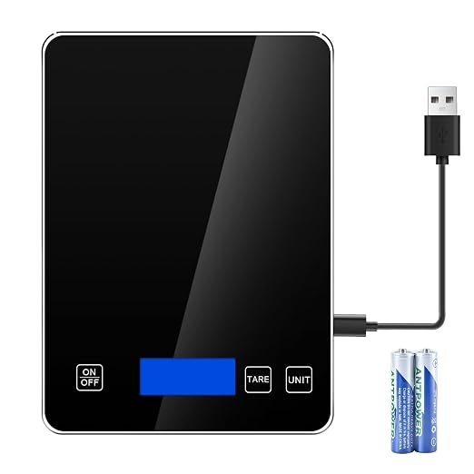 33lb/15kg Digital Scale Kitchen Food Scale Weight Grams and Ounces Pounds/Ounces/Grams be Freely Changed for Daily Use, Home Baking Stainless Steel Material Black