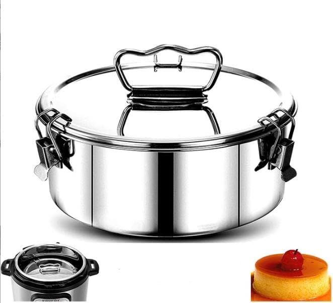 18/10 Stainless Steel Flan Pan, 63 oz Flanera Mold Cooker for Baking | Compatible with Instant Pot3 6 8 10qt, Custard Pan, Flan dish with lid, Tart pan, Round fluted dish, oven safe