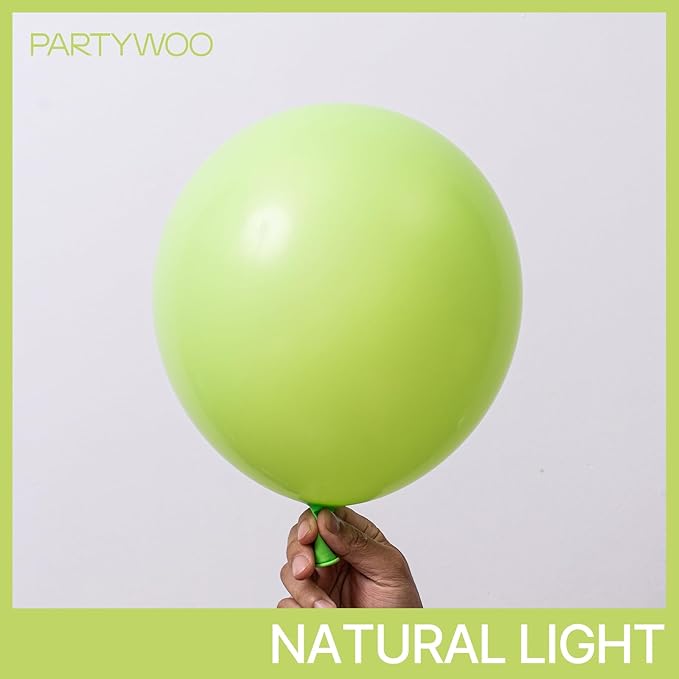 PartyWoo Lime Green Balloons 127 pcs Different Sizes of 36 18 12 10 5 Inch Neon Yellowish Light Green Latex Balloon Arch Kit Garland for Graduation Halloween Summer Birthday Party Decorations Green-Y6