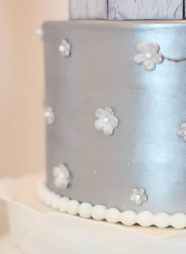 Luster Dust - Nu Silver (4g 1x Jar) | Edible Vegan Dust & Paint for Cake Decorating, Ice Cream, Desserts, Cocktails and Beverages by Bakell
