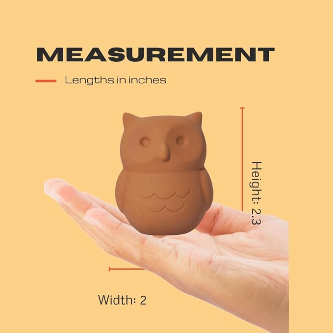 Sifri 3D Brown Sugar Keeper 2-in-1 Set – Terracotta Clay Owl & Spoon Saver Softener – Cute Kitchen Storage & Freshness Holder for Sugar – Gift for Bakers (2, Owl and Spoon)