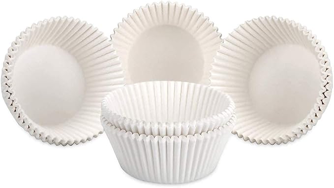 Gifbera Parchment White Mini Cupcake Liners 300 Counts - Greaseproof Paper Muffin Baking Cups for Baking, Wedding, Celebration