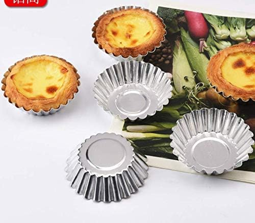 10 Pcs Aluminum Egg Tart Mold Baking Cups,Cupcake Cake Cookie Pudding Lined Mould Tin Baking Tool