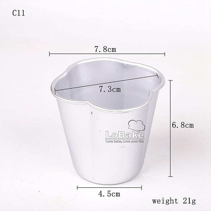 10pcs per lot Various Design Fluted Edge Wavy Flower Cup Boat Round Shape Aluminium Tart Mould Jelly Pudding Cup Cupcake Mold Baking (C11)