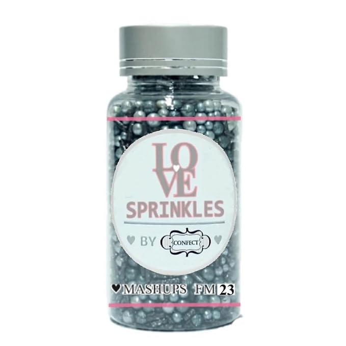 Confect Fusion Mashup Sprinkles – Metallic Blue Pearl Beads Mix for Cake & Cupcake Decorating – Edible Baking Topping Decorations –Vegan, Gluten-Free, Nut-Free, Soy-Free, Dairy-Free, Palm Oil-Free – 4.2 Oz