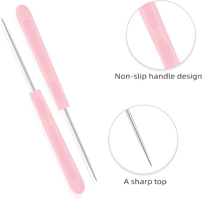 Cookie Decorating Scribe Supplies Icing Scribe Tool for Cake DIY Craft Leather Awl Tool Sewing Stainless Steel Fondant Sugar Stir Needle Biscuit Icing Pin Kit with Handle Baking Scribe Tool(12 Pieces