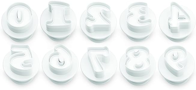 Ateco Fondant and Dough Plunger Cutter and Embosser, 10-Piece Set