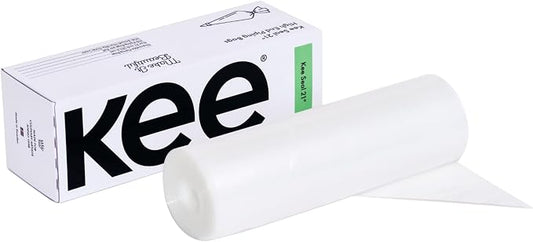 KEE-SEAL Disposable Pastry Bags, Piping Bag with Grip Tight Outer Surface, Smooth-Flow Interior, Easy Tear Perforation, Convenient Dispenser Box, 21-Inch, Clear