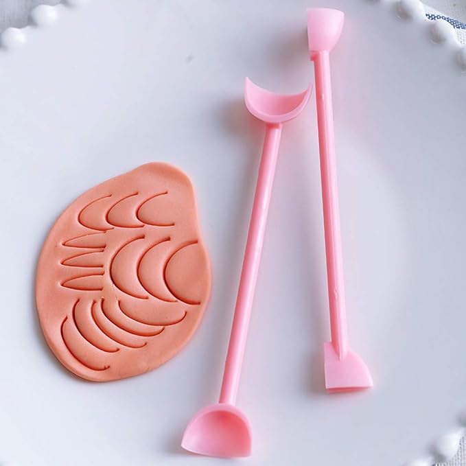 Cabilock 11-Piece Fondant Cake Carving Tools Set with Soft Flexible Tips for Detailed Pastry Sculpting Sugar Craft Lace Printing Moulds Perfect for Home Kitchen Baking