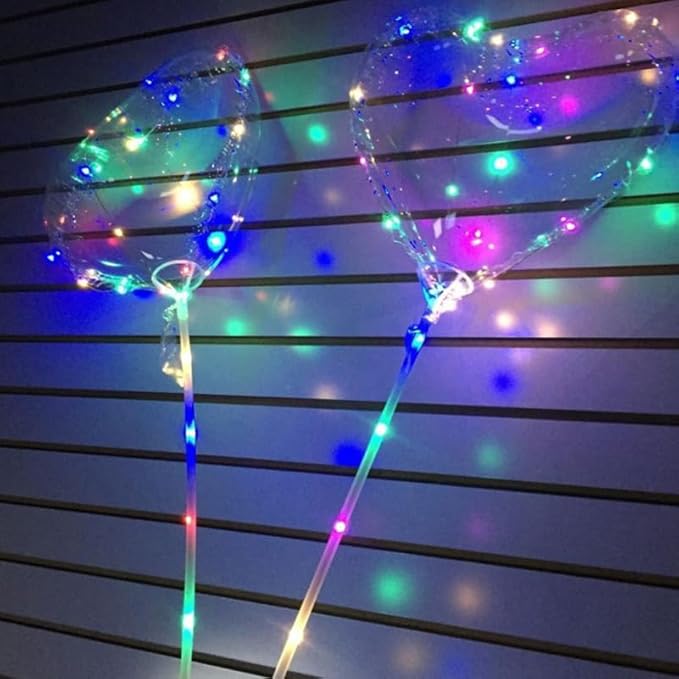 FAVOMOTO Heart Shape Led Balloons 9 Sets Glowing Transparent Light up Balloons for Birthday Wedding Party Stage Decorations