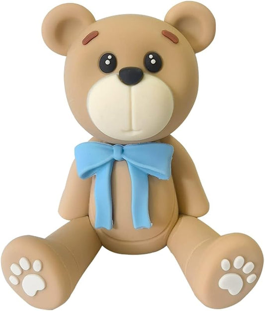 3D Bear Cake Toppers Bear Cake Decorations for Boy Girl Baby Shower Birthday Party Supplies (bule)