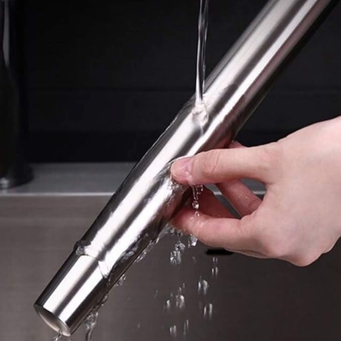 AMUZHI Smooth Seamless Stainless Steel Rolling Pin, 12.8Inch | Easy to clean food grade metal, ideal for daily pizza, pie, pasta, dumpling and cookie dough household baking