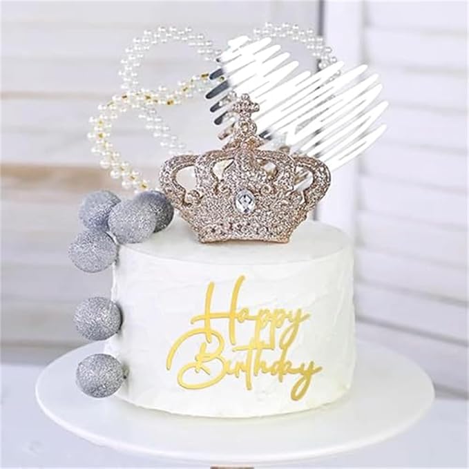 10pcs Side Happy Birthday Cake Topper Gold Acrylic Birthday Cupcake Topper for Kids Birthday Party Cake Decorations (I)