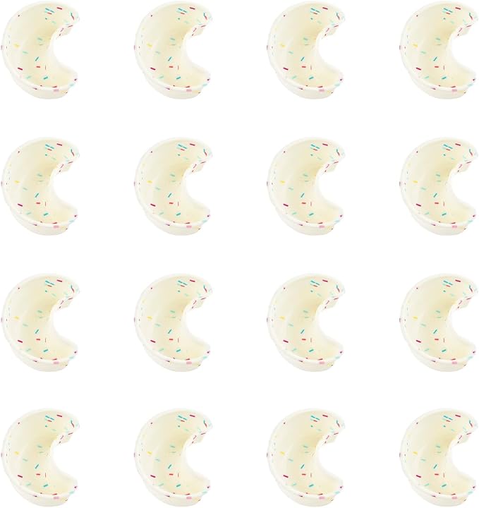 Silicone Mini Fluted Cake Pan Set 12 Pack Nonstick Mini Flan Molds Cute Baking Mold for Cupcakes Donuts Muffins Brownies Cornbread Jelly for Owen Reusable Baking Tray(White, Moon)