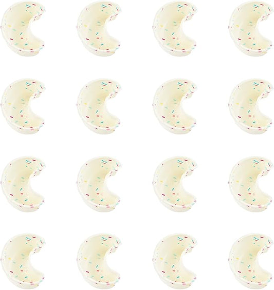 Silicone Mini Fluted Cake Pan Set 12 Pack Nonstick Mini Flan Molds Cute Baking Mold for Cupcakes Donuts Muffins Brownies Cornbread Jelly for Owen Reusable Baking Tray(White, Moon)
