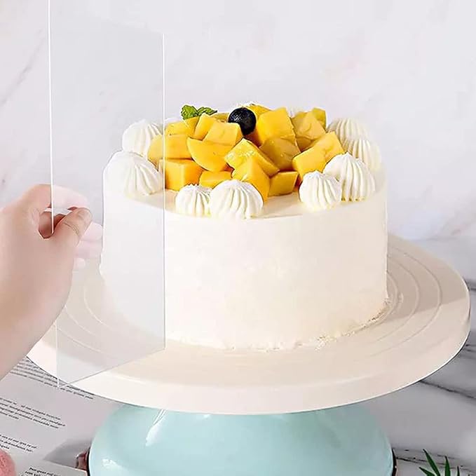 esowemsn 2PCS Clear Acrylic Cake Smoother Scraper 9 Inch Rectangle Icing Frosting Buttercream Scraper Baking Bevel Cake Scraper Pastry Cutter Kitchen DIY Baking Tool Accessories