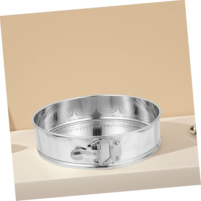 ABOOFAN 9-inch Stainless Steel Springform Cake Pan, Locking Latch Nonstick Cheesecake Mold for Home Baking, Leakproof round Baking Tin with Removable Base, Kitchen Bakeware for DIY Cakes