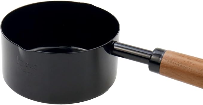 1pcs 1/2 Cup Measuring Cup with Wooden Handle Stainless Steel Measuring Scoop 125ml Measuring Spoon Black 1/2 Measuring Cups for Baking Cooking Wet and Dry Ingredients (125ml)