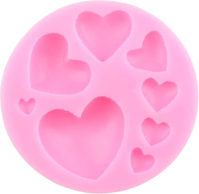 ZiXiang Valentine's Day Fondant Molds Makeup Theme Silicone Mold Lips Hearts Silicone Candy Mold Kiss Lipstick Perfume Mold For Chocolate Cake Decorating Cupcake Topper Gum Paste Polymer Clay Set Of 6