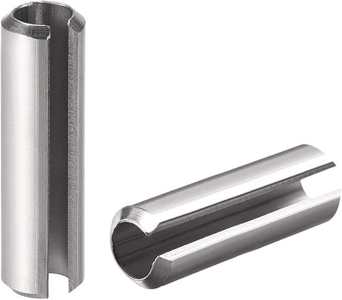 uxcell Slotted Spring Pin - M6 x 40mm 304 Stainless Steel Split Spring Roll Dowel Pins Plain Finish 20Pcs