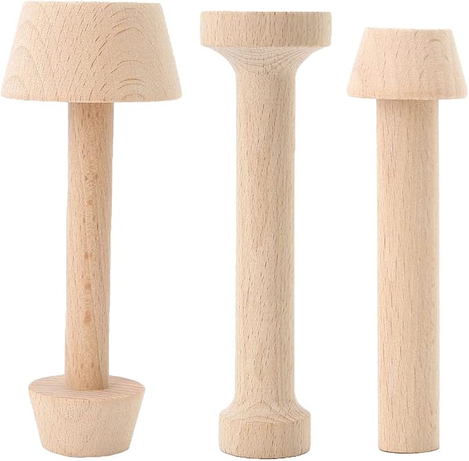 3 Pcs Egg Tart Tamper Set, Double Side Wooden Tart Tamper, Wood Pastry Pusher Baking Supplies for Egg Tart, Dessert Baking