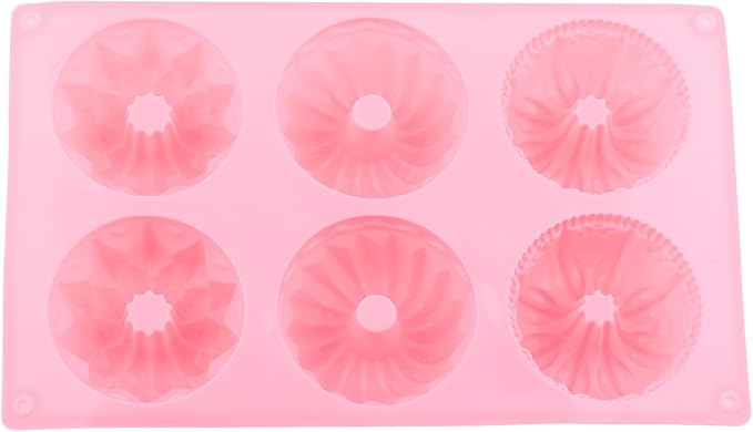 Bundt Silicone Chocolate Molds 6-Cavity Fluted Tube Cake Pan Mold For Heritage Bundtlette Chocolate Set Of 2