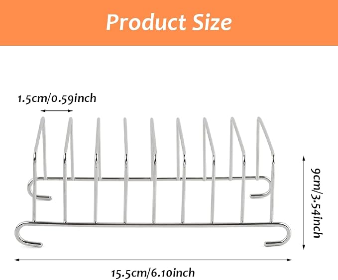 Toast Rack, 8 Slice Bread Holder Air Fryer Accessories Organizer, Stainless Steel Toast Rack Baking Tools Accessories Cooling Racks(COLOR:Silver 1 Pc)