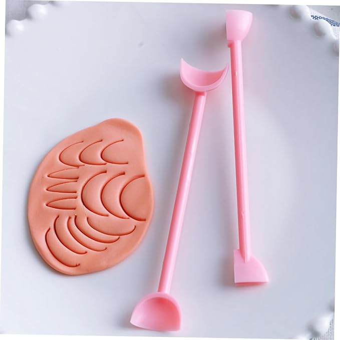 SHOWERORO 11-Piece Fondant Cake Carving Tools Set Cake Decorating Mould Kit with Cup Chisel Angle Chisel Flat Taper Point and Cup Round Tips for Sugar Craft Eye Detail Modeling