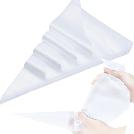 XXL 24 Inch Disposable Piping Bags 100 Pack - Extra Large Pastry Bag, Thick Anti-Burst, Food Grade HDPE,Knot to Seal, Non-slip Grip,For Icing Frosting Decorating Cake Cupcake Cookie