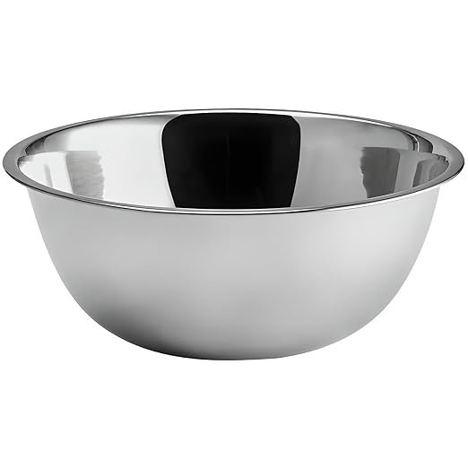 OCS Parts 5 Quart Mixing Bowl | 11.25-Inch Stainless Steel Professional Grade Flat Base Mixing Bowls for Home and Commercial Kitchens | Dishwasher Safe