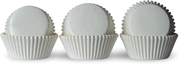 200 Paper Cupcake Liners, Muffin Liners or Baking Cups for Desserts, Muffins, Cupcakes and More Treats; Grease Proof, No Smell, Food Grade, Nut Serving Containers (White)