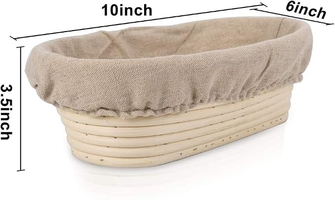 YAANI Sourdough Starter Kit, Sourdough Bread Baking Supplies, Banneton Bread Proofing Basket Set Of 2 Round and Oval, Dough Whisk, Scoring Tool, Metal Scraper, Silicone Scraper, Premium Baking Tools