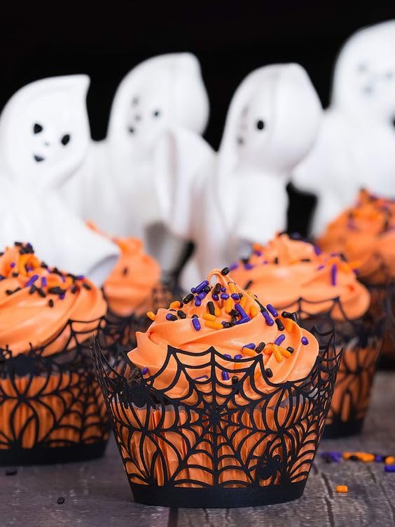 Halloween Jimmies Sprinkles Bulk - 7 oz Black Orange Purple White Jimmies Mix for Cake Decorating, Edible Cookie Cupcake Decorations for Spooky Halloween Baking & Party Treats