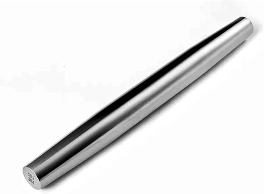 12.8-inch Stainless Steel Rolling Pin for Baking, French Smooth Metal Rolling Pin Kitchen Dough Roller for Fondant, Pizza, Pie, Cookie and Pastry