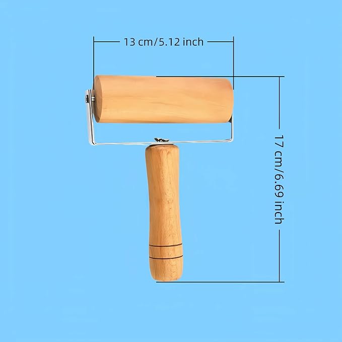 Pizza Rolling Pin, Small Rolling Pin, Non-Stick Wooden Dough Roller for Pizza Cookie Dumpling Ideal Baking Tools