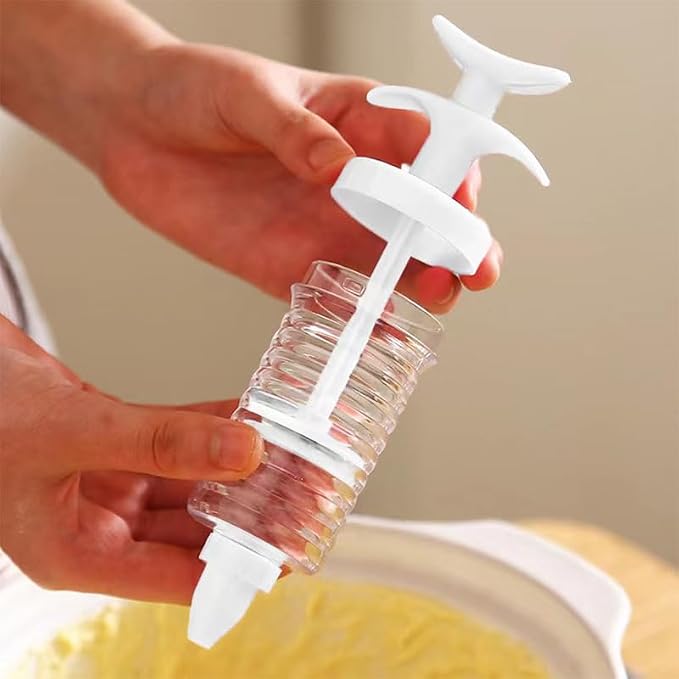 Professional Cake Decorating Kit, Piping Nozzle with Syringe, 8 Plastic Pastry Tips, Icing Tube for Cupcakes