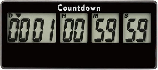 Yooreal Digital Kitchen Timer,Retirement Countdown Timer 9999 Days,Magnet Design,Loud Alarm,Tracks Wedding Vacation Working Cooking Baby Birth (Black)