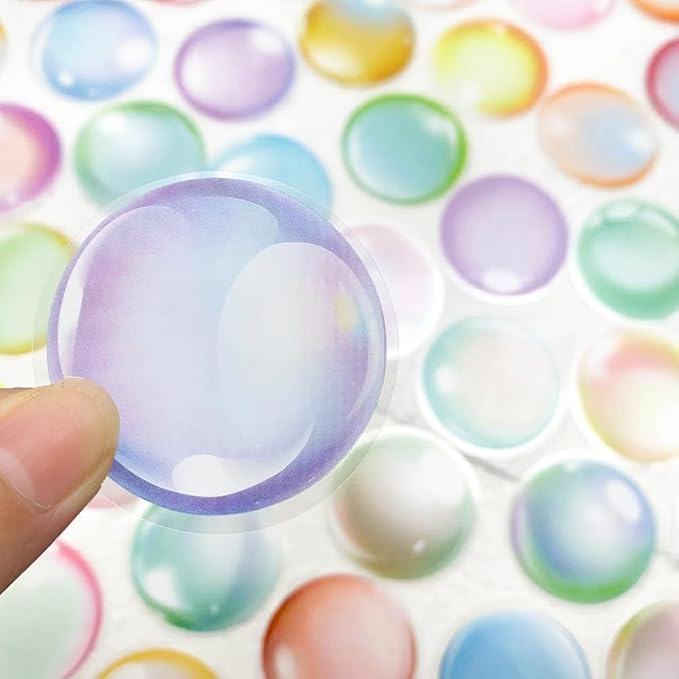 Macaron Color Bubble Stickers,100 Pcs Clear Epoxy Bubble Dots Stickers Self-Adhesive Bubble Stickers for DIY Crafts Scrapbooking Gift Wrapping and Party Decoration