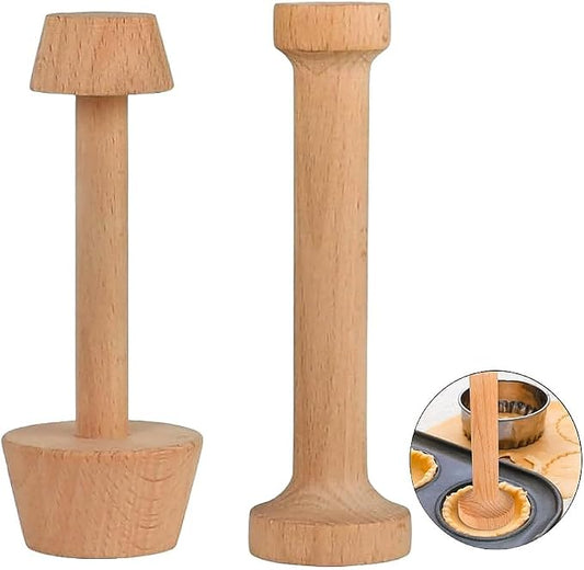Double Sided Wooden Tart Tamper Set Tart Pan Wooden Molds Egg Tarts Tamper Pastry Tools DIY Baking Shaping Kitchen Tool