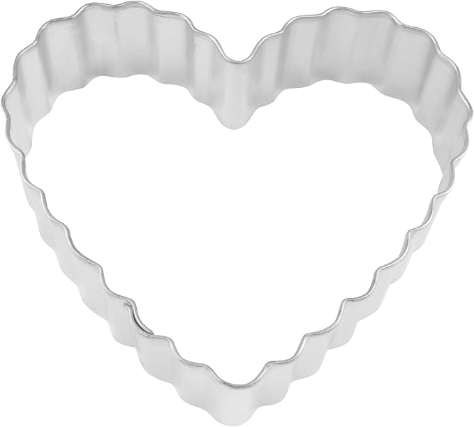 R&M Heart Fluted 3.5" Cookie Cutter in Durable, Economical, Tinplated Steel