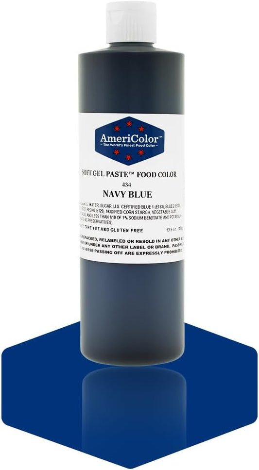 AmeriColor Food Coloring, Navy Blue Soft Gel Paste, 13.5 Ounce